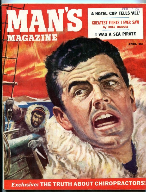 Man's Magazine April 1955- ESKIMO TERROR CVR/BOXING/VICE FN/VF