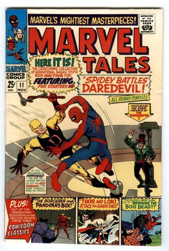 Marvel Tales #11 Nov 1967 1st Meeting Daredevil & Spider-Man(#16) Thor Loki Wasp