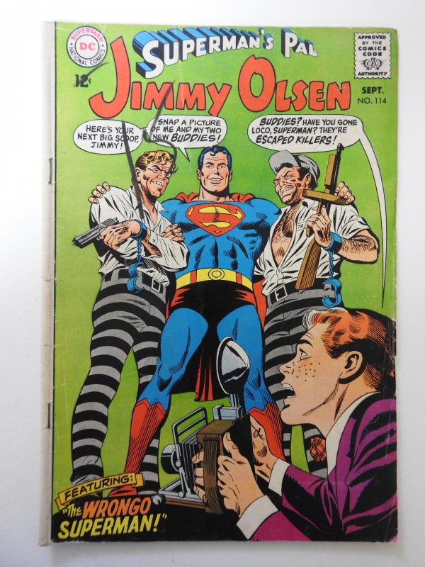 Superman's Pal, Jimmy Olsen #114 (1968) VG! Centerfold detached bottom s...