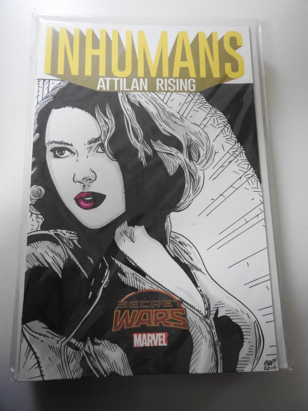 Inhumans: Attilan Rising #1 Original signed Cover by Gary Parkin W/ COA