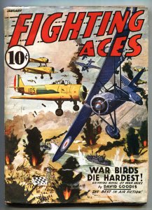 Fighting Aces Jan 1941--Popular--War Birds Die hardest --David Goodis--Avia...