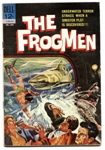 THE FROGMEN #4 comic book 1963- CRIME ADVENTURE-SHARK COVER ART