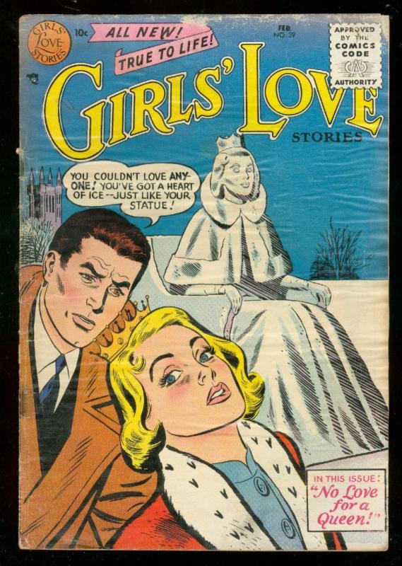 GIRLS LOVE STORIES #39 1956-ROMANCE-DC-SNOW QUEEN ISSUE FR/G