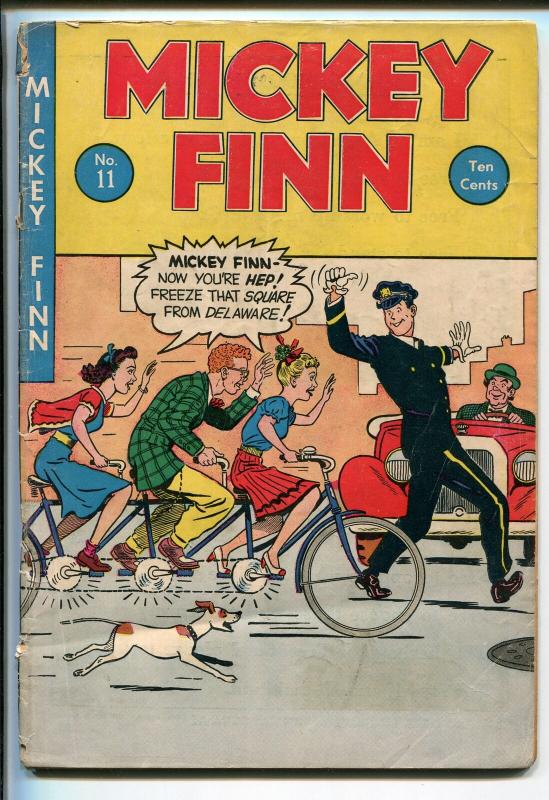 MICKEY FINN #11 1945-PUBLICATION ENT-LANK LEONARD ART-BICYCLE COVER-good minus