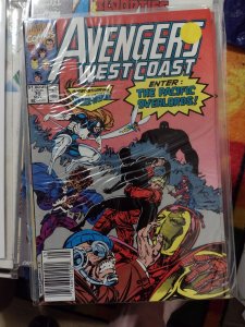 avengers west coast # 70 1991 marvel usagent  hawkeye spider woman pym NEWSTAND