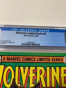 Wolverine Limited Series 4 Cgc 9.6 Ow/w Pages Marvel 1982 2060495001
