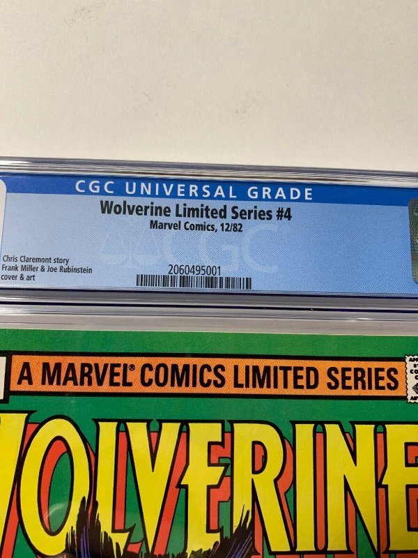 Wolverine Limited Series 4 Cgc 9.6 Ow/w Pages Marvel 1982 2060495001