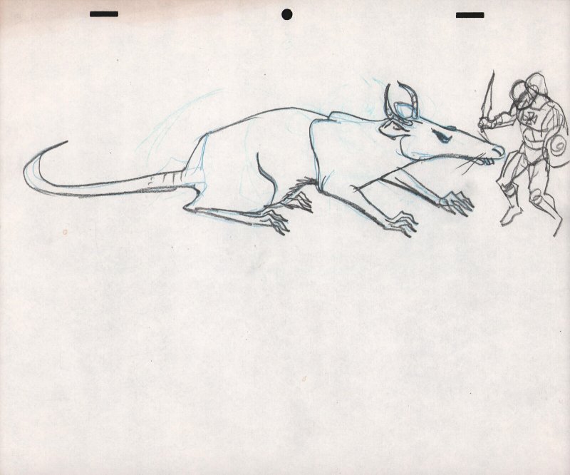 He-Man VS Rat Beast Pencil Animation Art