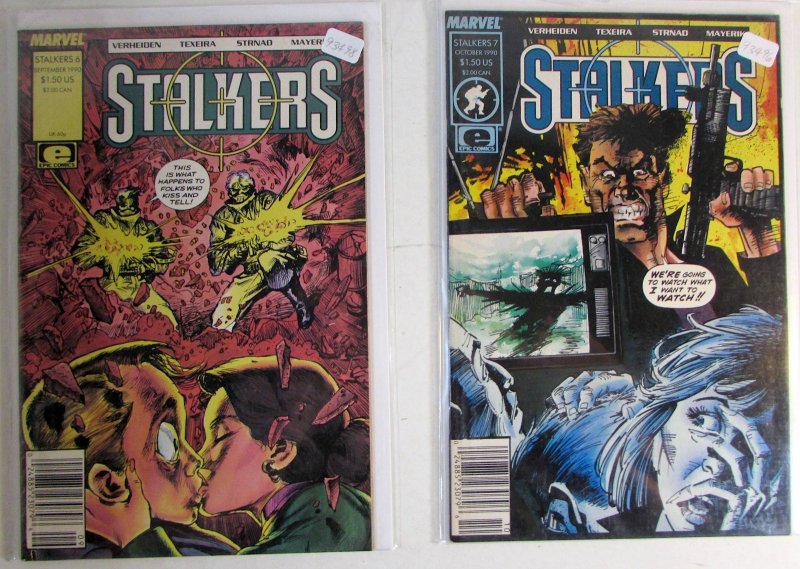 1990 Stalkers Lot of 2 #6, 7 Epic Comics VF/NM 1st Print Comic Books