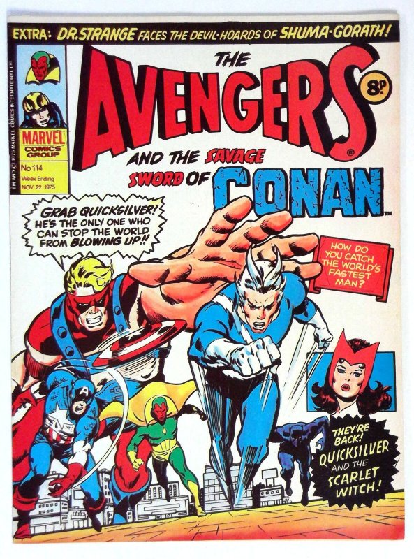 Avengers (UK) #114 (1975) Quicksilver Scarlet Witch Marvel VF/NM