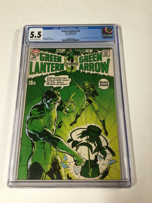 Green Lantern 76 Cgc 5.5 Ow/w Pages Bronze Age Dc Comics Key Issue