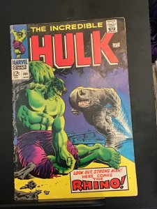 The Incredible Hulk #104 (1968) rhino third issue and series key! FN-