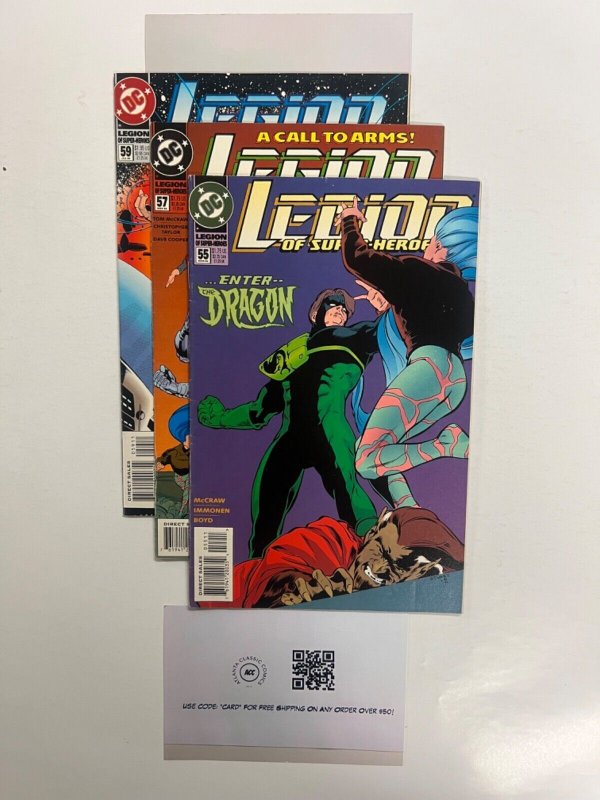 3 Legion Of Super Heroes DC Comic Books # 55 57 59 Batman Superman Robin 41 JS31