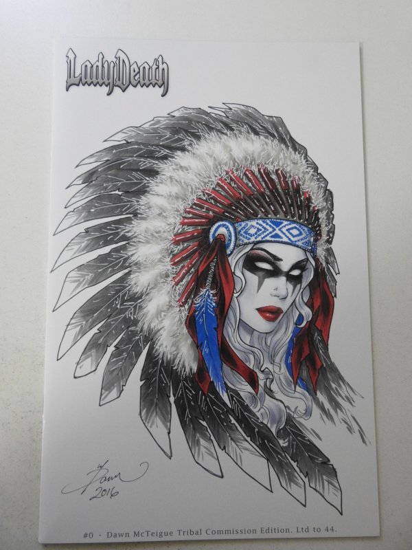 Lady Death #0 Dawn McTeigue Tribal Comission NM- Condition! W/ COA!