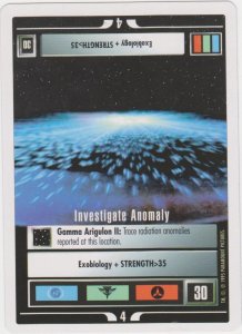 1995 Star Trek Trading Game Card Investigate Anomaly