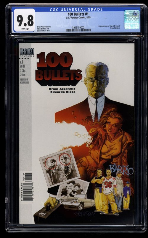 100 Bullets #1 CGC NM/M 9.8 White Pages