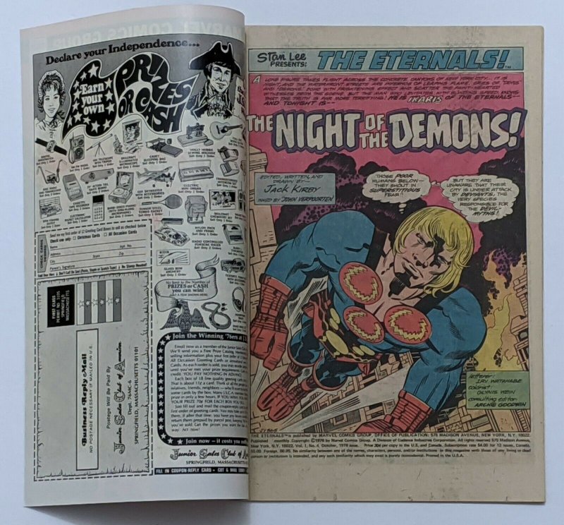 The Eternals #4 (Oct 1976, Marvel) VF 8.0 2nd app Sersi Jack Kirby cvr and art