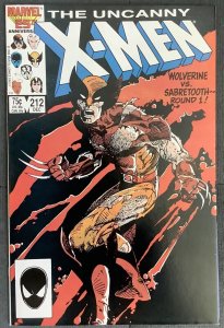 Uncanny X-Men #212 (1986, Marvel) Wolverine Vs. Sabretooth! NM