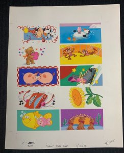 GIFT TAGS 10-Panels with Animals & Others 10.5x13 Greeting Card Art #3116