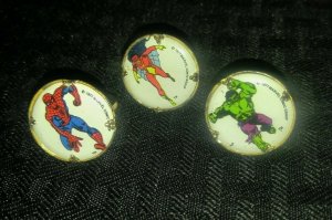 1977 Spider-Man Spider-Woman & Hulk Gumball Ring LOT of 3 FVF 7.0 Marvel Comics