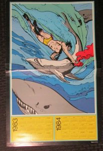 1982 Chic DIVER VS SHARK Comic Calendar 11.5x18 Poster VF 8.0