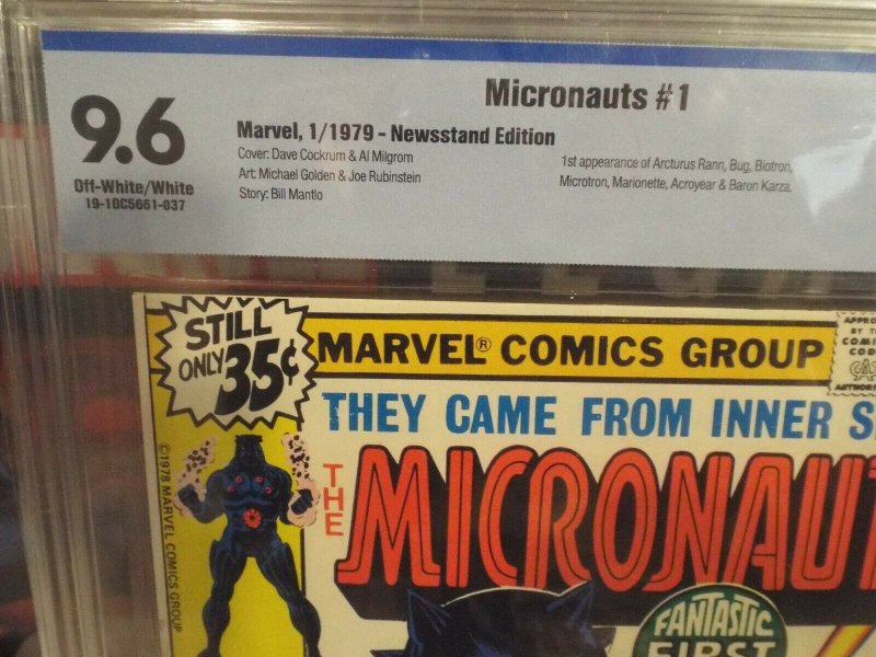 Micronauts #1 - CBCS 9.6 - NM+ White Pages - 1st Micronauts - Newsstand Edition