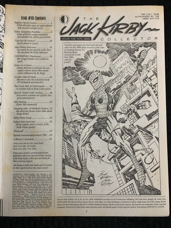 2000 THE JACK KIRBY COLLECTOR Magazine #30 FN+ 6.5 Spider-Man / Alan Moore