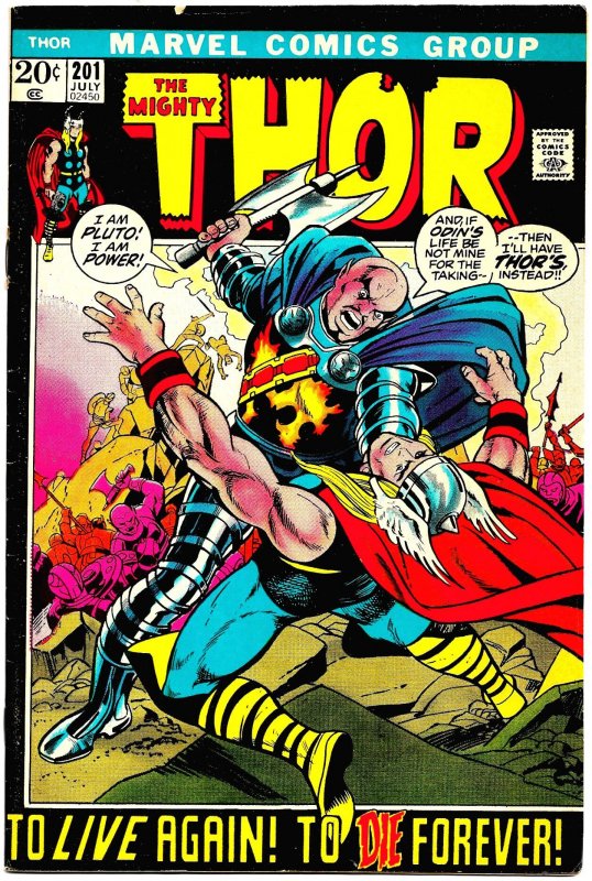 THOR #201 & 202 (Summer1972) 5.0 VG/FN  John Buscema!  EGO-PRIME Attacks Earth!