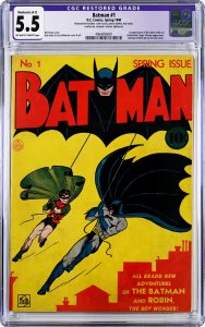 Batman #1 (1940) CGC 5.5 Restored