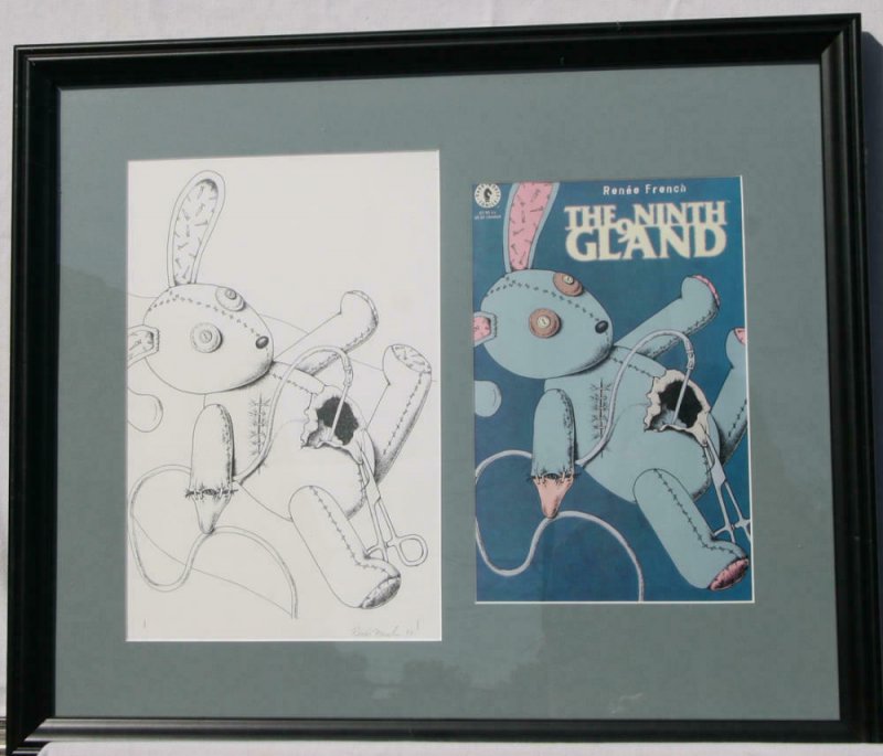 RENEE FRENCH original art, NINTH GLAND cover, 7.5x11.5,1997, aka Rainy Dohaney