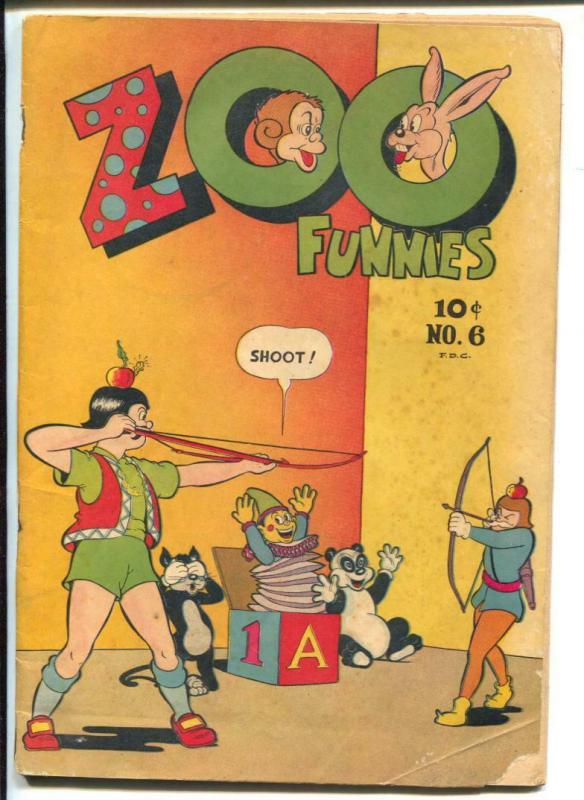 Zoo Funnies #6 1946-Charlton-funny animals-Toy Town Frolics-VG-