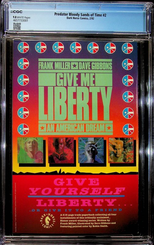 Predator: The Bloody Sands of Time #2 (1992) - CGC 9.8 - Cert#4657733001