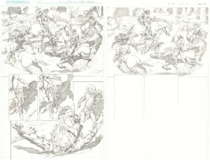 Red Sonja #8 p.20 2pc Set - Young Red Sonja Attacked by Soldiers by Pablo Marcos