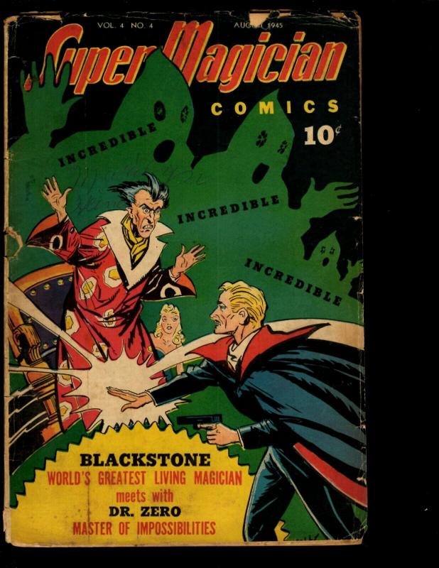 Super Magician Comics Vol. # 4 # 4 VG- 1945 Golden Age Comic Book Demons NE3