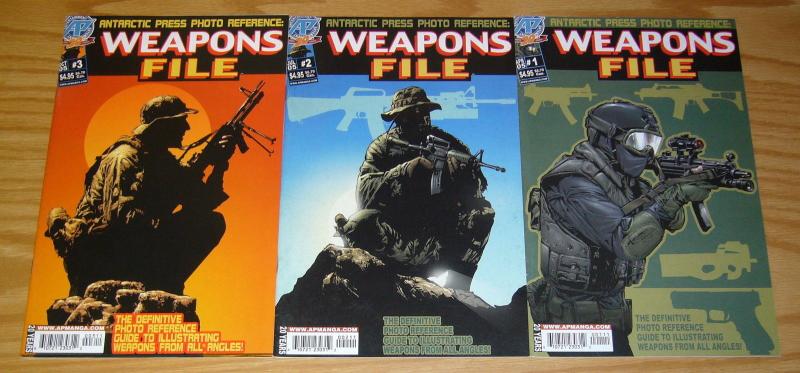 Weapons File #1-3 VF/NM definitive photo reference guide for weapons  all angles