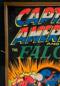 CAPTAIN AMERICA VINTAGE FRAMED BLACK LIGHT POSTER 1971