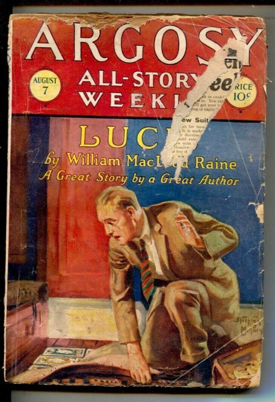 Argosy All-Story Weekly 8/7/1926-The Rider of Spook Hollow Charles Frances ...