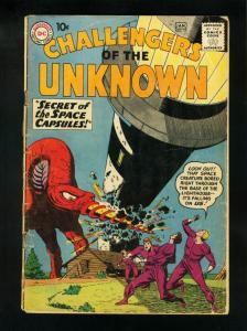 CHALLENGERS OF THE UNKNOWN #17 1961-WILD COVER- SCI FI-  GD G