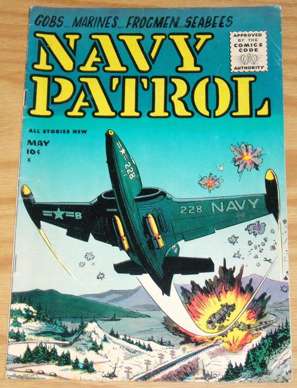 Navy Patrol #1 VG+ may 1955 - golden age key war - gobs - marines - frogmen