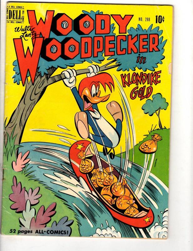 Four Color # 288 FN Dell Golden Age Comic Book Feat. Woody Woodpecker Gold JL8