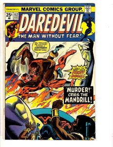 Daredevil # 112 VF Marvel Comic Book Avengers Spider-Man Hulk Iron Man CR45