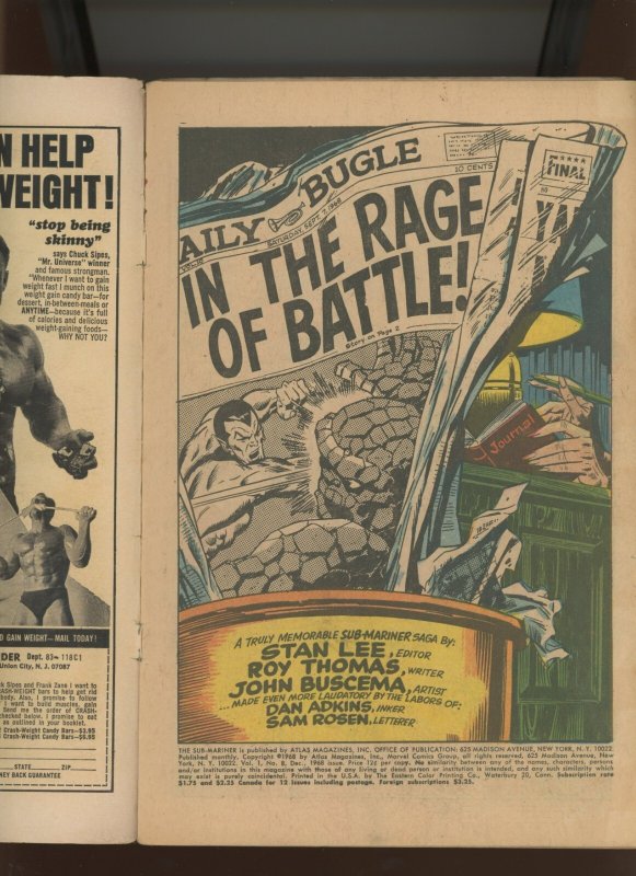 (1968) The Sub-Mariner #8: SILVER AGE! KEY ISSUE! COMBINED SHIPPING! (2.0)