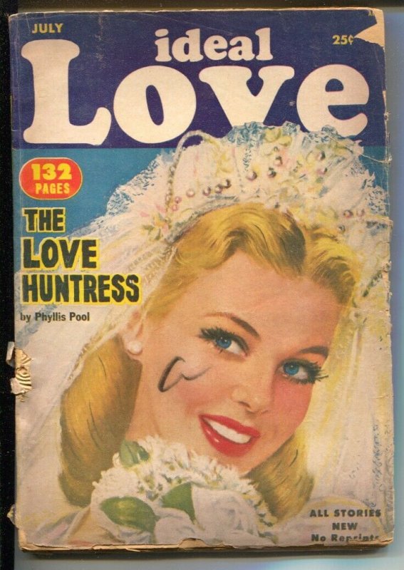 Ideal Love 7/1952-Columbia-bride pin-up portrait cover-pulp fiction-Phyllis P...