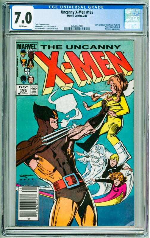 The Uncanny X-Men #195 (1985) CGC 7.0! White Pages!