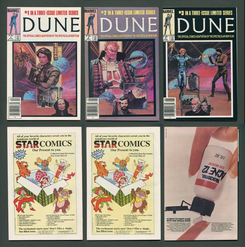 Dune #1  #2  #3 (Complete Set)  NM  Newsstand   1985