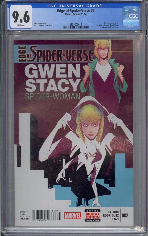 EDGE OF SPIDER-VERSE #2 CGC 9.6 1ST SPIDER-GWEN 