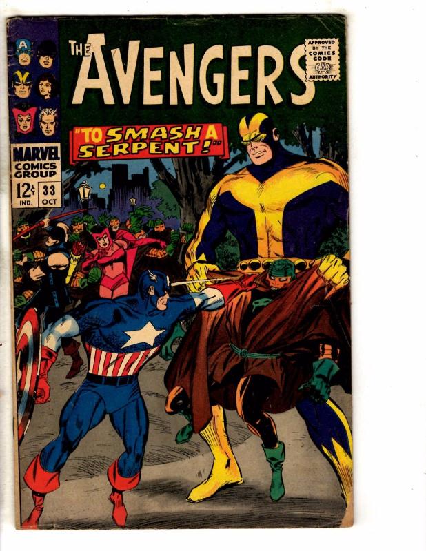 Avengers # 33 VG Marvel Comic Book Iron Man Hulk Thor Giant Man Hawkeye J252