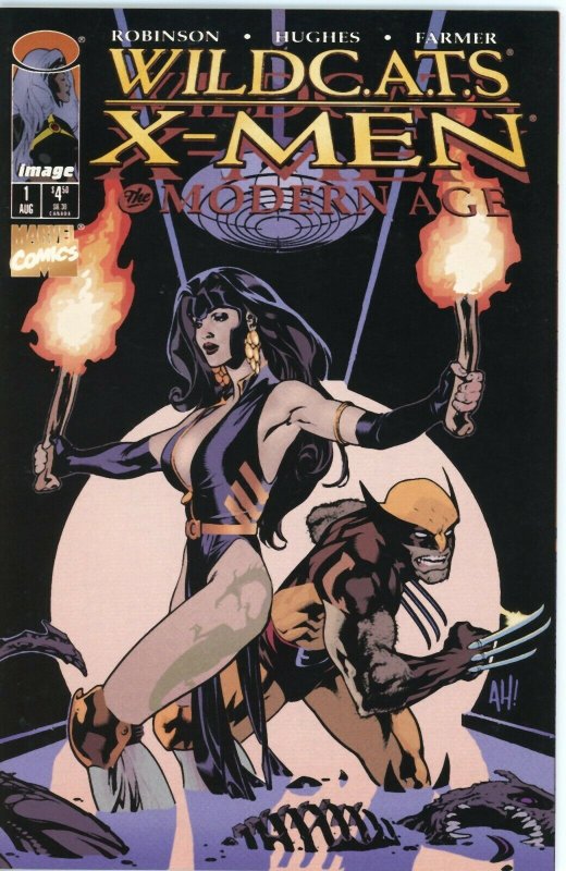 Wild CATS X-Men #1 Cover B Variant Marvel Comic Image Crossover 1997 Adam Hughes