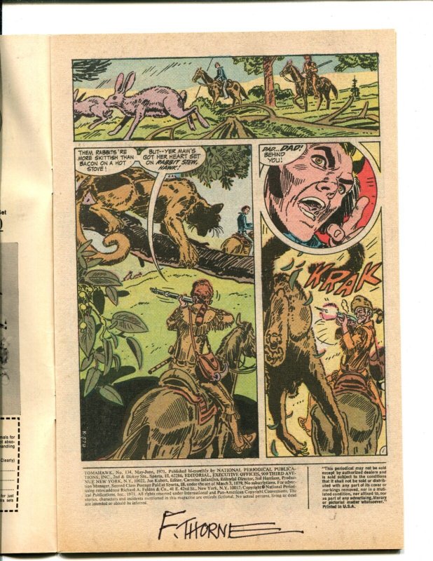 Tomahawk #134 - INTERIOR SIGNED BY FRANK THORNE! (8.0) 1971
