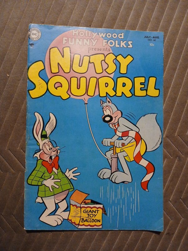 Hollywood Funny Folks Nutsy Squirrel #60 1954 Golden Age Funny Animal Cartoon